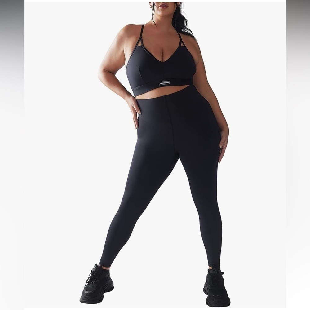 Savage X Fenty Hotline High Waisted Active Yoga Workout Black Legging Size 3X